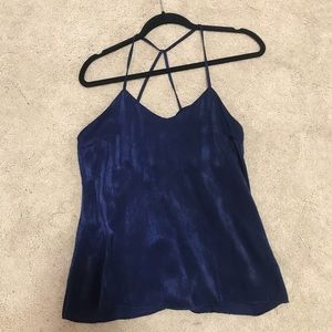 Navy Silk Tank
